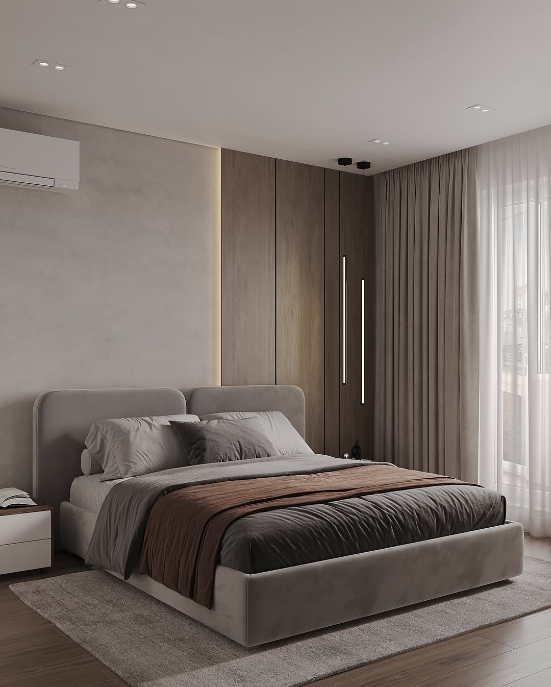 طراحی و اجرا نورپردازی هوشمند اتاق خواب مستر با لاینهای نوری مخفی و دیمر پذیر - عمارت آرا